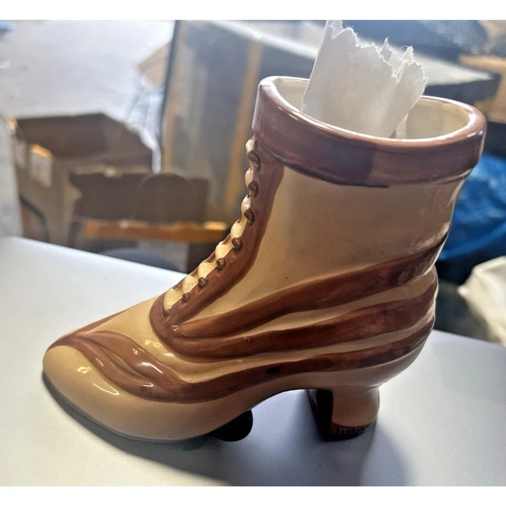 Vintage Inarco Japan Victorian Ladies Boot Planter Vase w/ Original Label